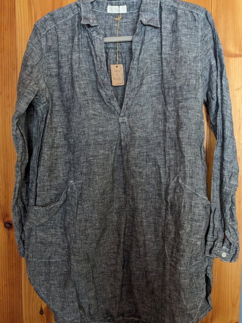 CP Shades Teton Linen Small Graphite Chambray NWT